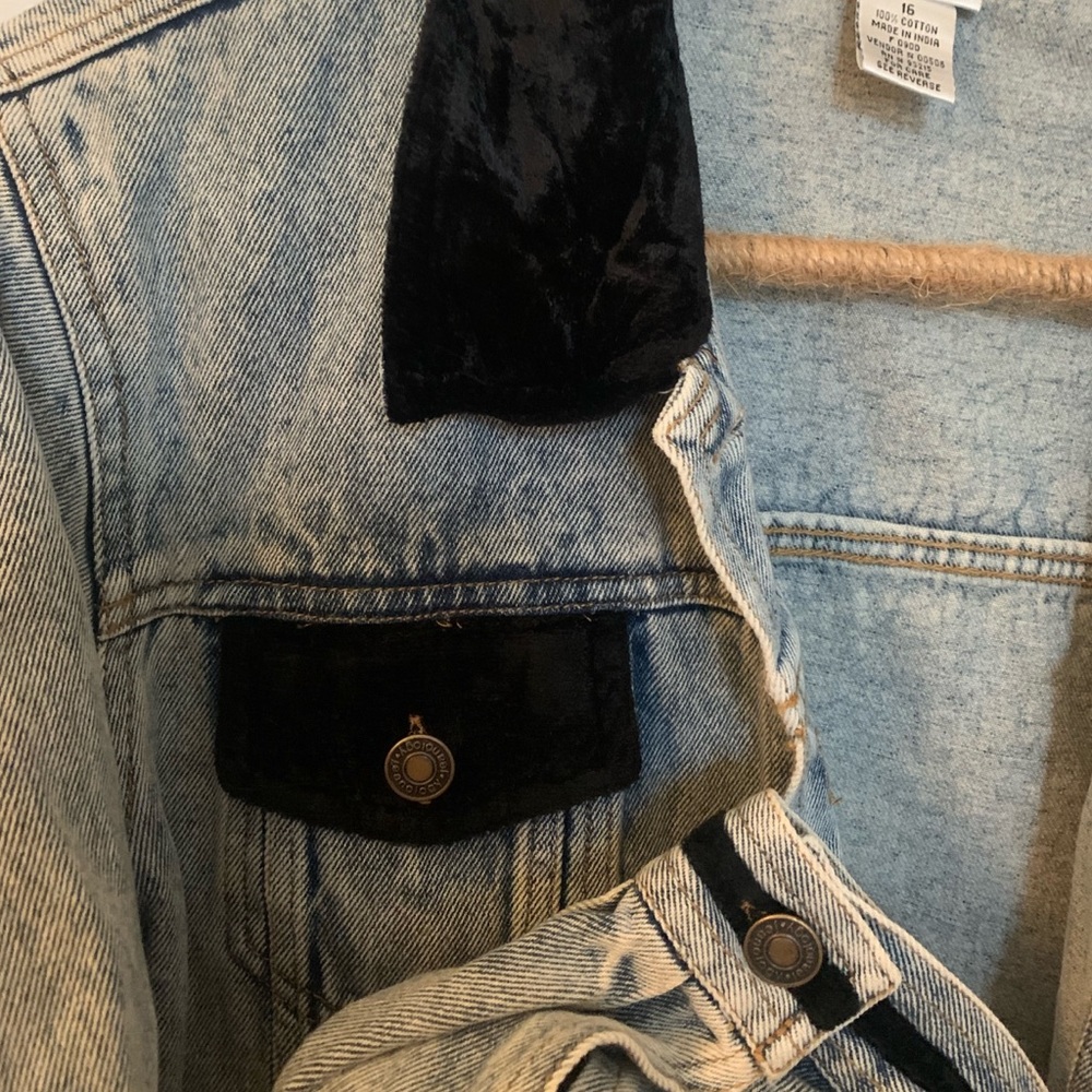 Vintage Y2K Denim & Velvet Jacket